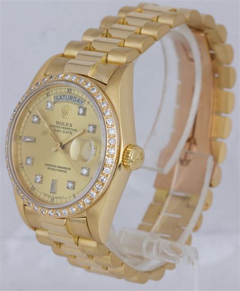 rolex day date 36 gold vintage|diamond rolex 36mm price.